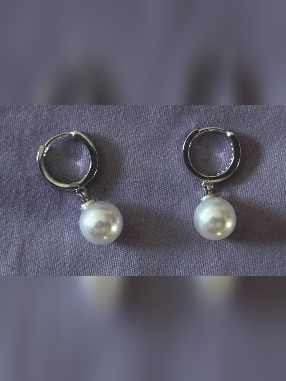 Classic White Pearl Drop Hoop Earrings - Timeless Women Jewelry